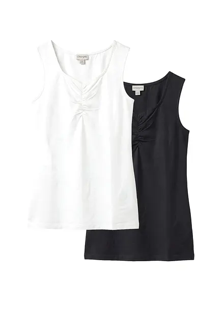 Lot de 2 tops en coton extensible
