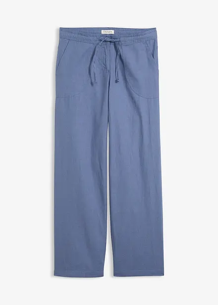 Pantalon large en lin et coton