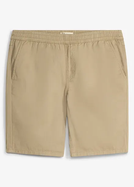 Bermuda regular 100% coton &agrave; taille &eacute;lastiqu&eacute;e