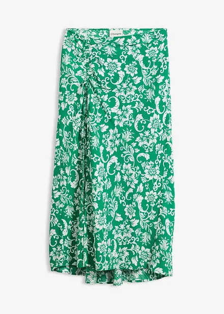 Jupe midi en viscose m&eacute;lang&eacute;e douce