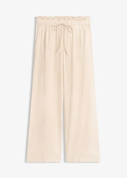 Pantalon palazzo en mati&egrave;re l&eacute;g&egrave;re et a&eacute;rienne