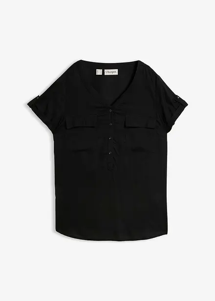 Blouse en viscose &agrave; manches courtes