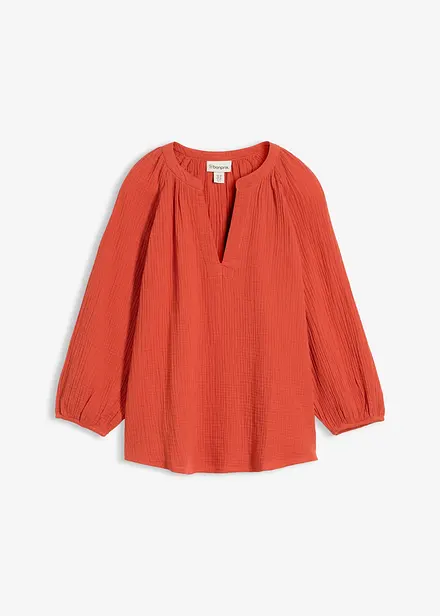 Blouse oversize en gaze de coton