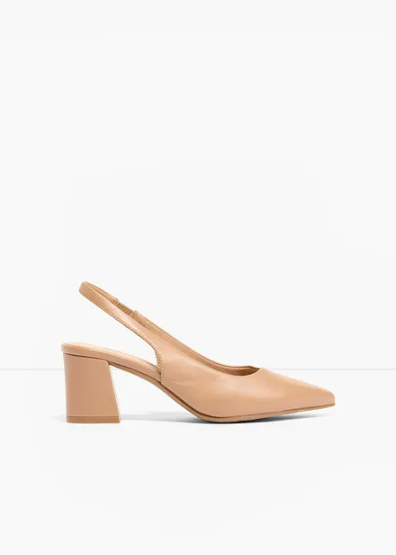 Escarpins slingback &agrave; talon carr&eacute;