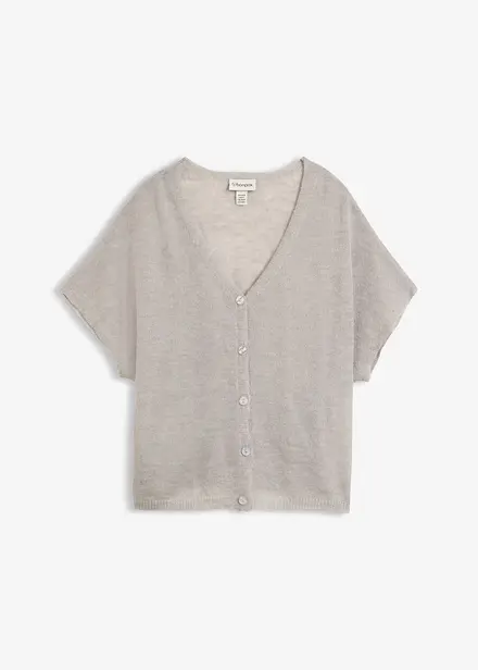 Cardigan oversize &agrave; manches courtes
