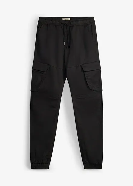 Pantalon cargo droit &agrave; taille &eacute;lastiqu&eacute;e, regular