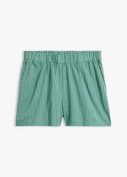 Short 100% coton avec taille &eacute;lastiqu&eacute;e