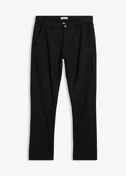 Pantalon chino regular en lin m&eacute;lang&eacute;, droit