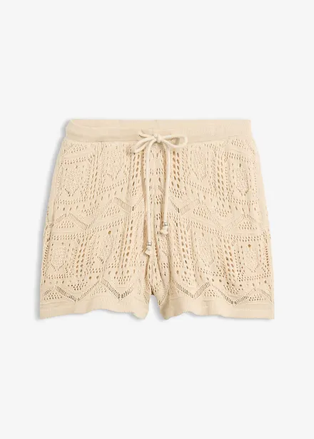 Ajour-Shorts aus Baumwoll-Mix