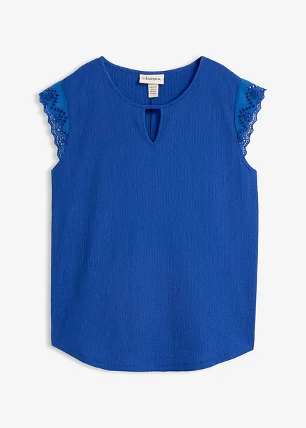 &Auml;rmelloses Shirt aus strukturiertem Cr&ecirc;pe