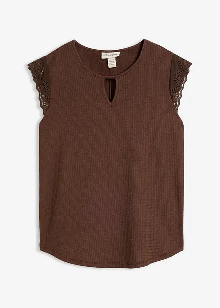 &Auml;rmelloses Shirt aus strukturiertem Cr&ecirc;pe