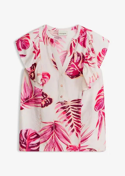 Blouse fluide en viscose m&eacute;lang&eacute;e