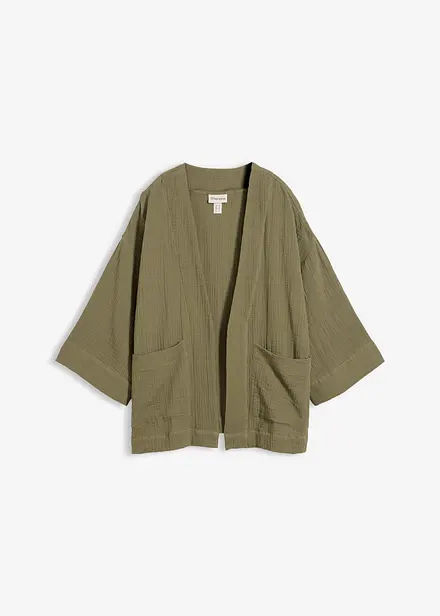 Veste kimono l&eacute;g&egrave;re en gaze de coton