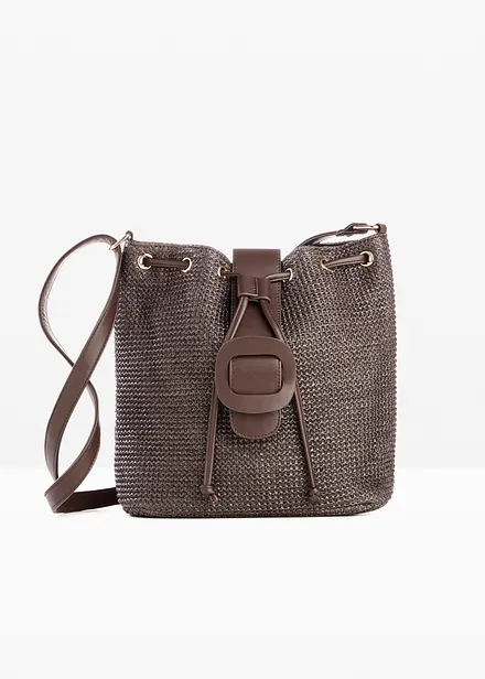 Beuteltasche in Strohoptik