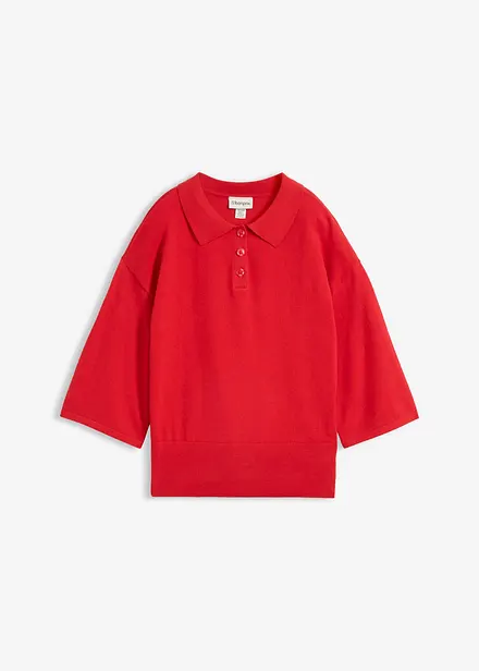 Polo-Pullover aus Baumwoll-Mix