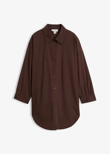 Chemise oversize en coton, manches 3/4