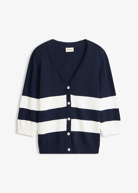 Gilet ray&eacute; en maille de coton