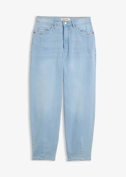 Jean barrel taille haute en coton