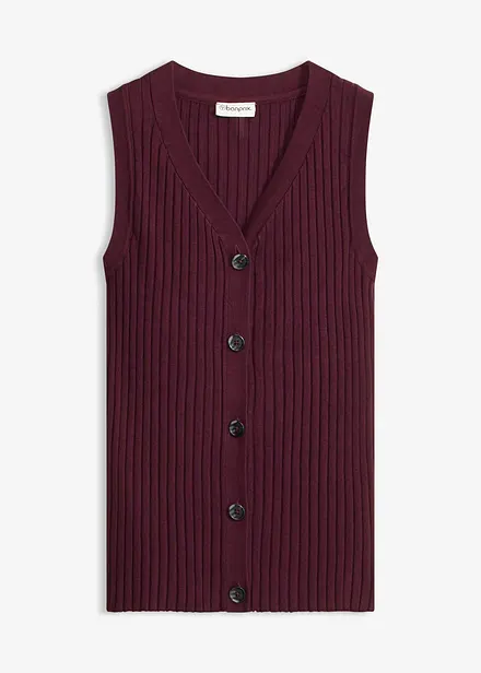 Gilet sans manches en maille c&ocirc;tel&eacute;e