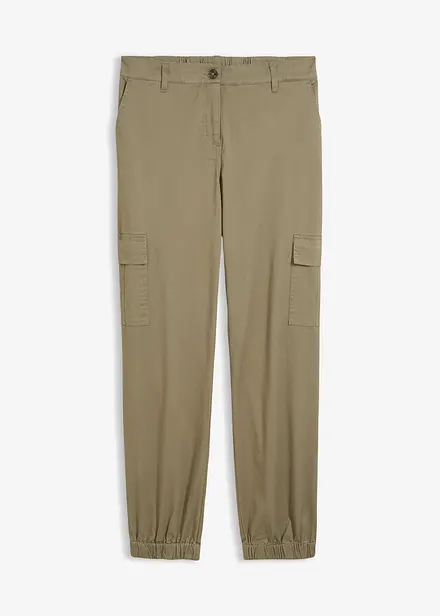 Pantalon cargo en coton extensible