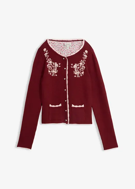 Joli gilet en maille bavarois avec broderie