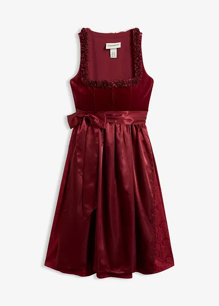 Dirndl midi avec velours (ens. 2 pces)