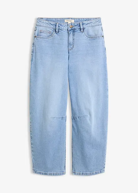 Jean barrel taille mi-haute