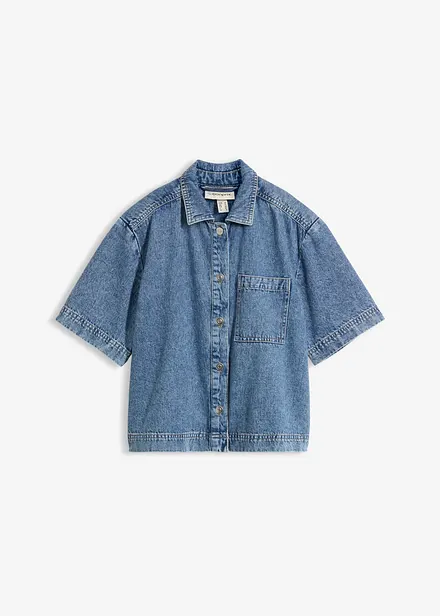 Jeansbluse aus reiner Baumwolle