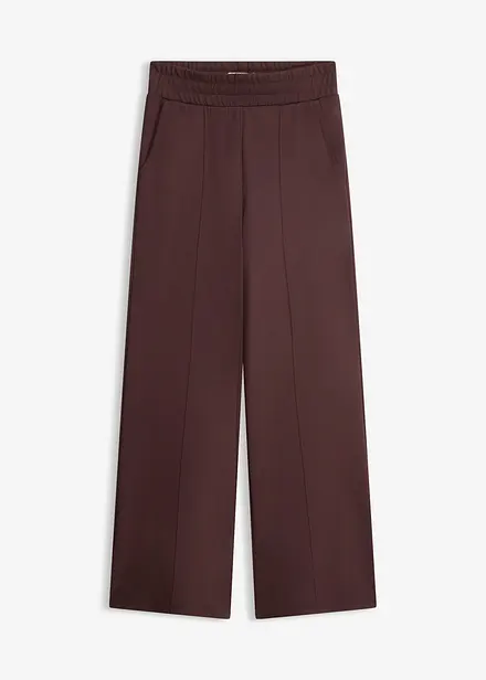 Pantalon large &agrave; pinces en jersey