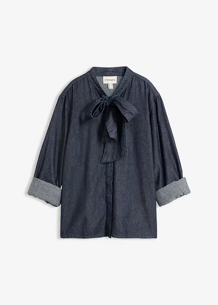 Jeansbluse aus reiner Baumwolle