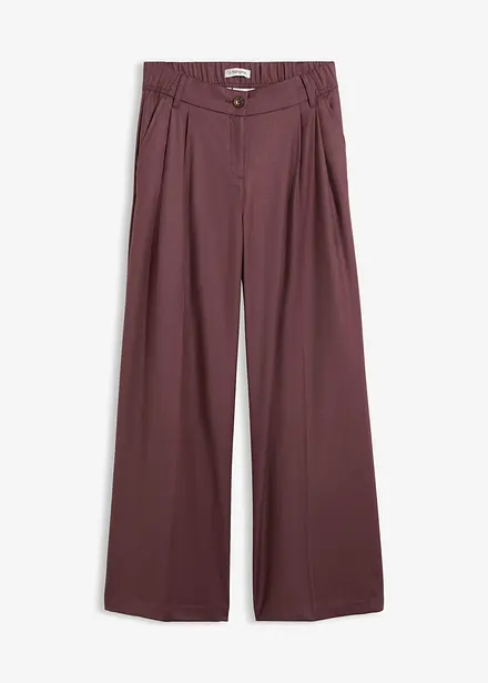 L&auml;ssige Bundfaltenhose aus weichem Woll-Anteil