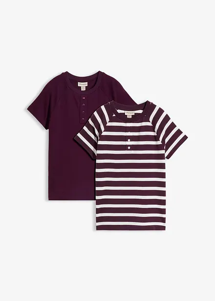 Lot de 2 T-shirts manches raglan, 100% coton