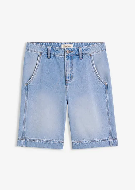 Leichte Jeans-Bermuda Mid Waist