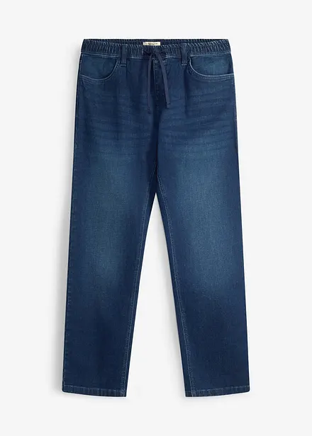 Jean loose et droit &agrave; taille &eacute;lastiqu&eacute;e