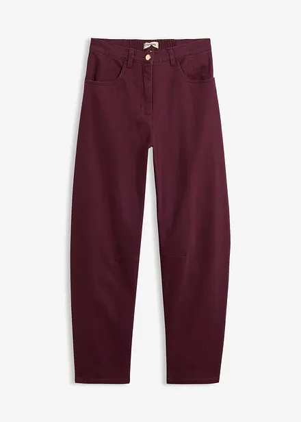 Pantalon barrel taille haute en twill
