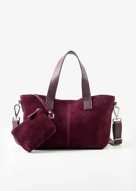 Sac &agrave; main en cuir velours