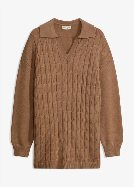 Oversize-Pullover in Zopfstrick