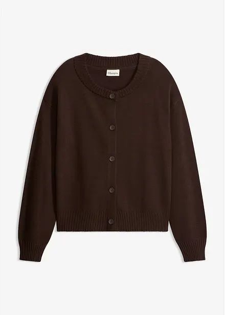 Gilet raccourci en maille de coton m&eacute;lang&eacute;
