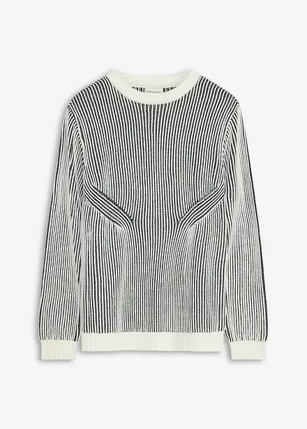 Pull c&ocirc;tel&eacute; ample en coton m&eacute;lang&eacute;