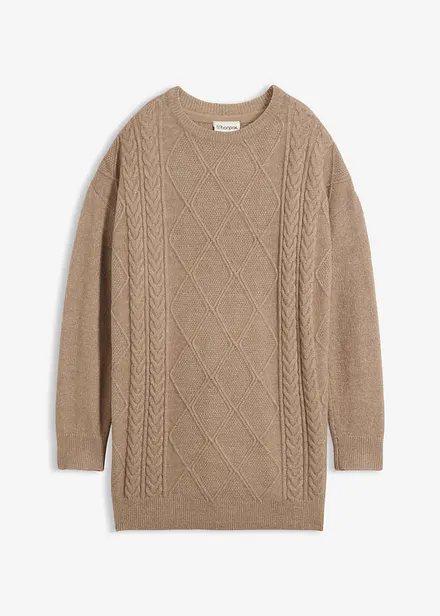 Oversize-Pullover mit Zopfmuster