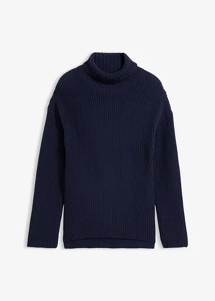 Pull col roul&eacute; 100% coton