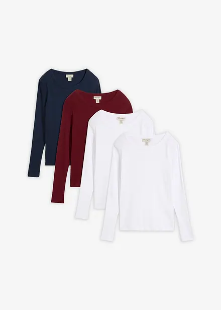 Rippshirt aus reiner Bio-Baumwolle  (4er Pack)
