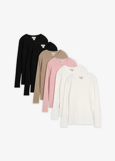 Rippshirt aus reiner Bio-Baumwolle (6er Pack)