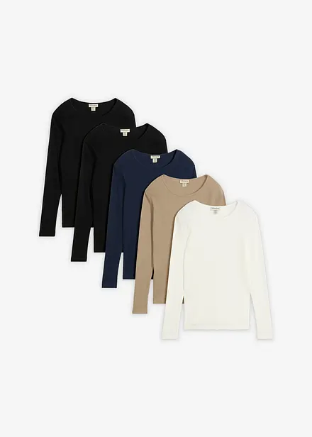Rippshirt aus reiner Bio-Baumwolle (5er Pack)