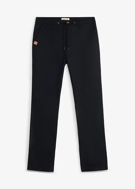 Classic Fit Stretch-Chinohose mit weitem Bein, Straight