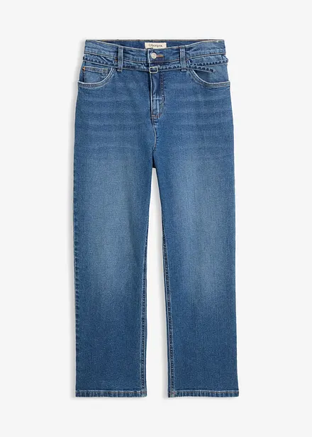 Jean straight taille haute, raccourci
