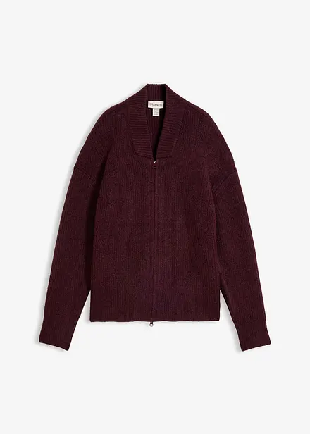 Strickjacke mit Rei&szlig;verschluss aus weichem Woll-Mix