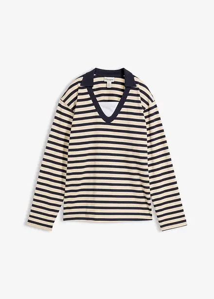 2 in 1 Poloshirt mit V-Ausschnitt