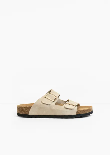 Mules en cuir velours