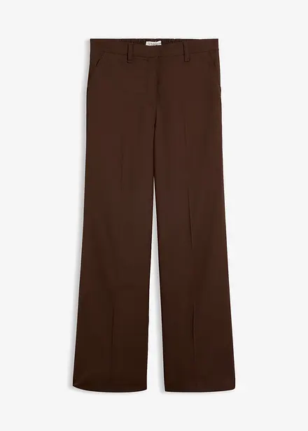 Pantalon large &agrave; pinces, taille &eacute;lastiqu&eacute;e